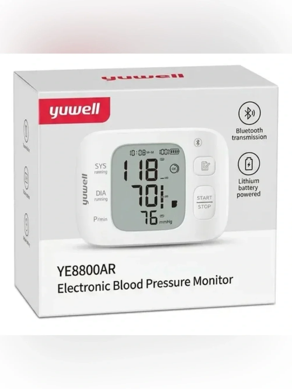 Yuwell Blood Pressure Monitor Wrist Cuff, Digital Display NEW YE8800AR